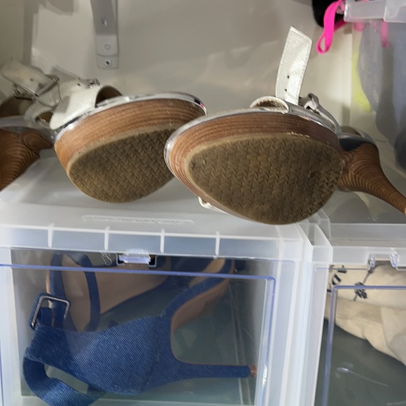 Michael Michael Kors Silver Open Toe Strap High Heels 8 - Picture 3 of 5